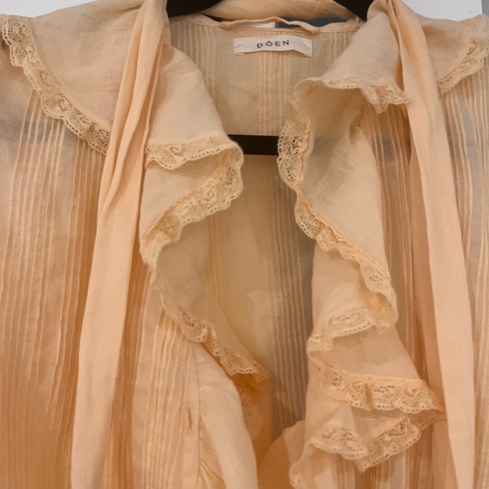 Doen Cream Ruffle-Trim Mini Dress - Picture 5 of 6